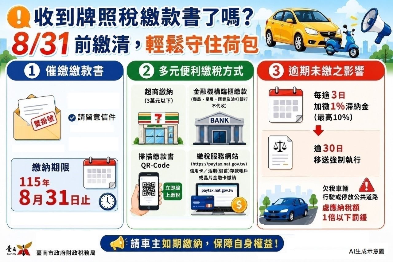 欠稅催繳作業已開始，未繳牌照稅開上路或停車都要罰！.jpg